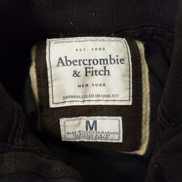 Abercrombie & Fitch Mens Y2K Preppy Sweater Size M Brown Embroidered Pullover - Picture 5 of 11